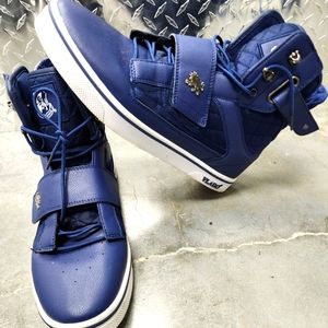 Vlado Atlas II IG-1500-14 Mens Blue Leather High Top Lifestyle Sneakers Shoes